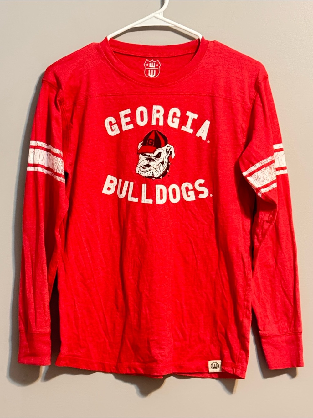 Wes and Willy Georgia Bulldogs UGA Red Long Sleeve Shirt Youth L 14/16